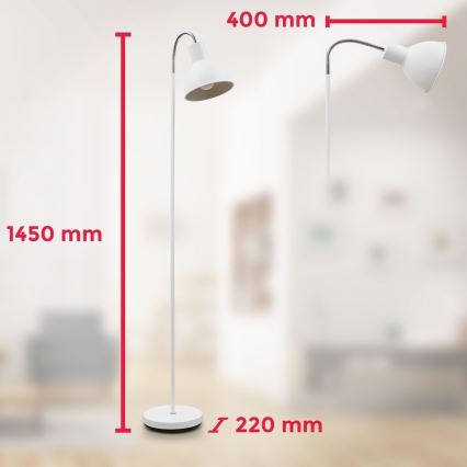 Stojací lampa 1xE27/25W/230V bílá