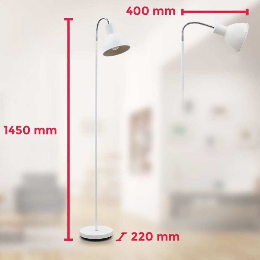 Stojací lampa 1xE27/25W/230V bílá