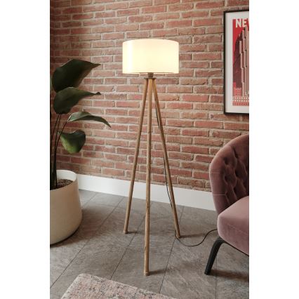 Stojací lampa 1xE27/40W/230V béžová/bílá