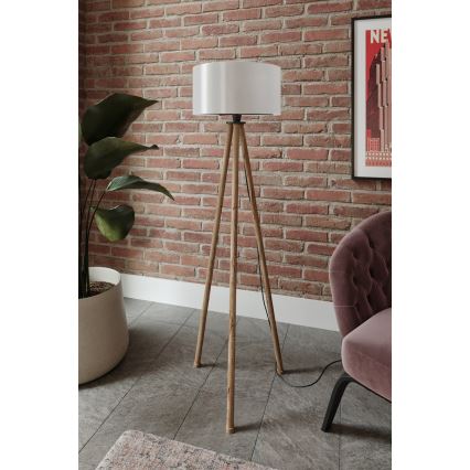 Stojací lampa 1xE27/40W/230V béžová/bílá