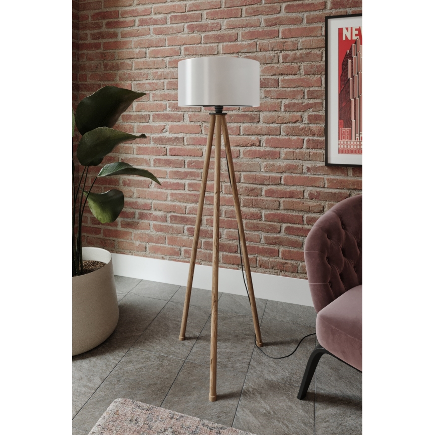 Stojací lampa 1xE27/40W/230V béžová/bílá