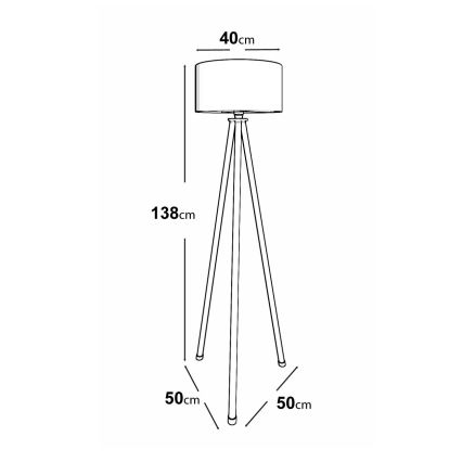 Stojací lampa 1xE27/40W/230V béžová/bílá