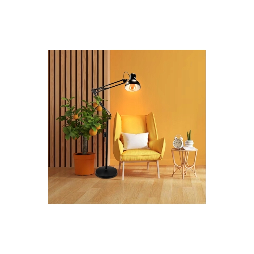 Stojací lampa 1xE27/40W/230V černá