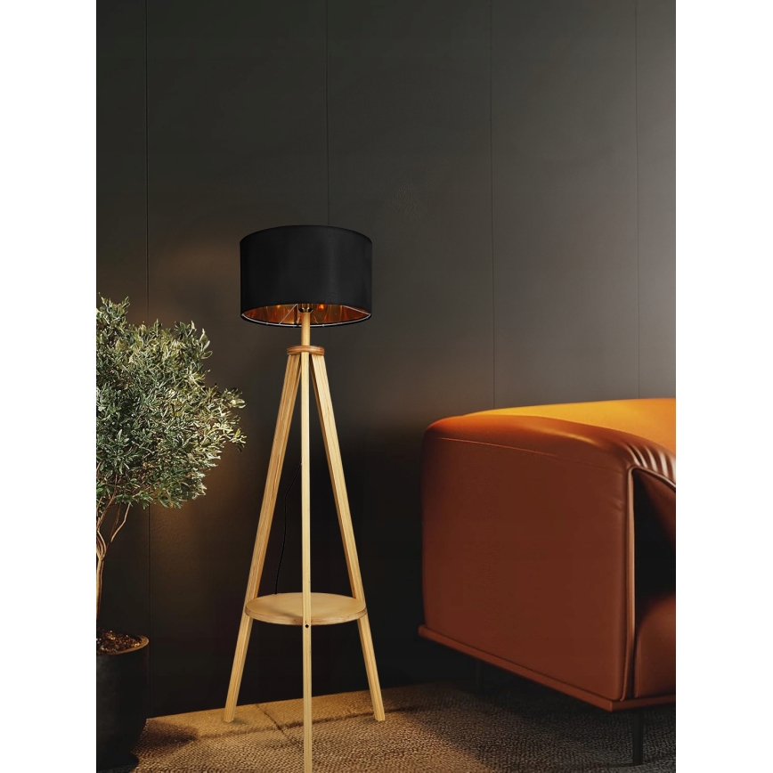 Stojací lampa 1xE27/40W/230V černá