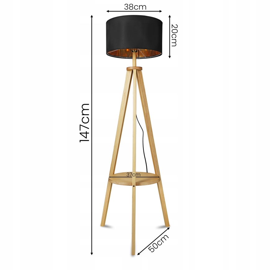 Stojací lampa 1xE27/40W/230V černá