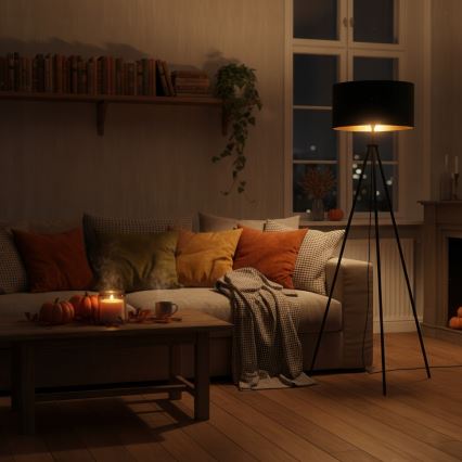 Stojací lampa 1xE27/40W/230V černá