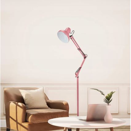 Stojací lampa 1xE27/40W/230V růžová