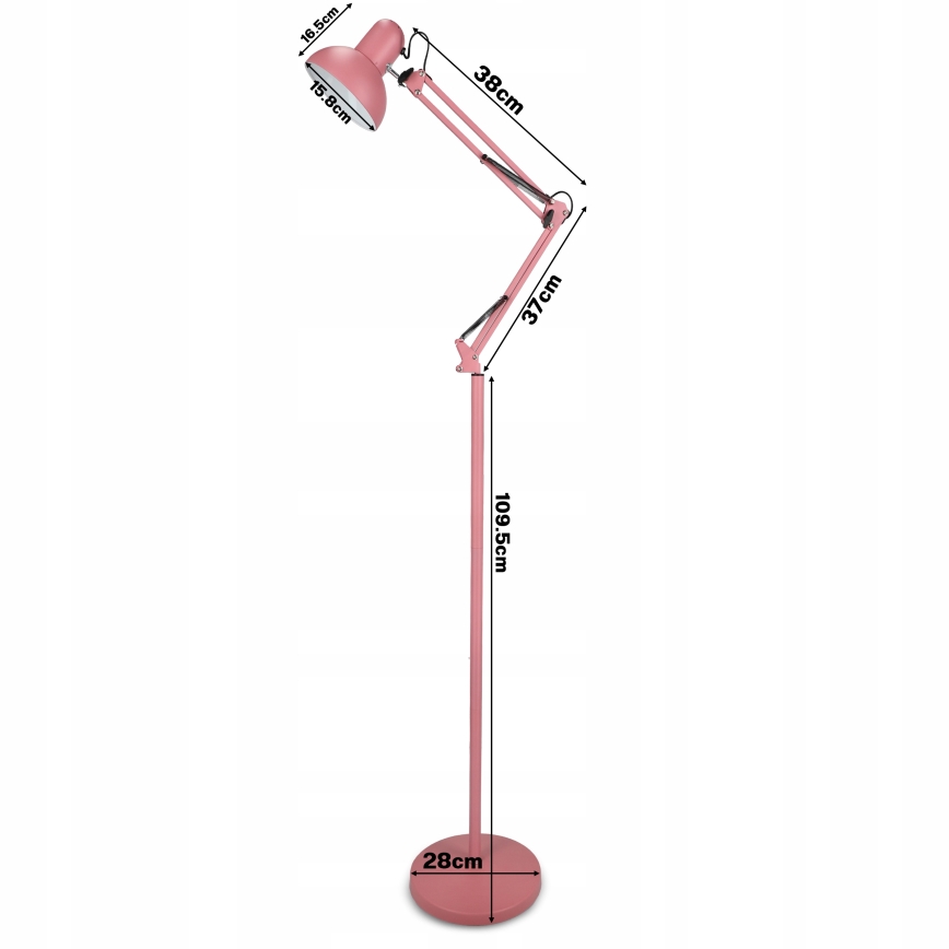 Stojací lampa 1xE27/40W/230V růžová