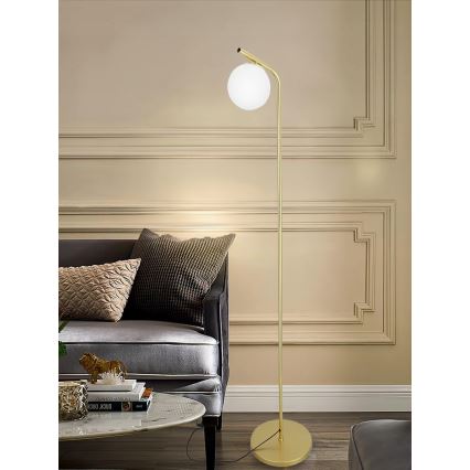 Stojací lampa 1xE27/40W/230V zlatá/bílá