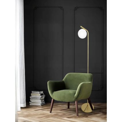 Stojací lampa 1xE27/40W/230V zlatá/bílá