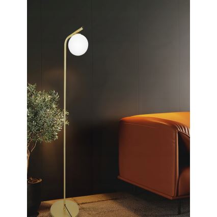 Stojací lampa 1xE27/40W/230V zlatá/bílá