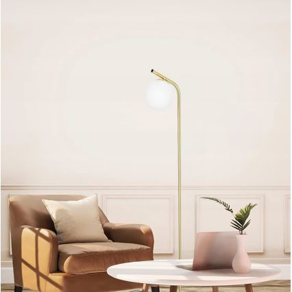 Stojací lampa 1xE27/40W/230V zlatá/bílá