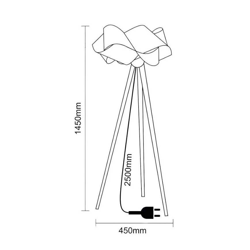 Stojací lampa 1xE27/60W/230V masiv/dýha/jasan
