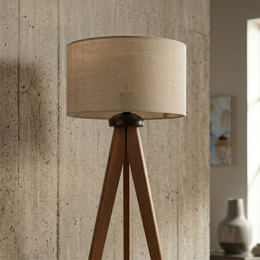 Stojací lampa AIDA 1xE27/15W/230V dub/rafie