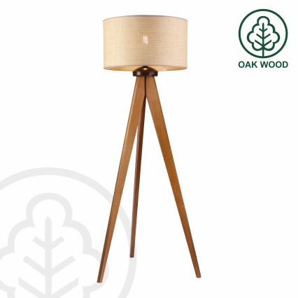 Stojací lampa AIDA 1xE27/15W/230V dub/rafie