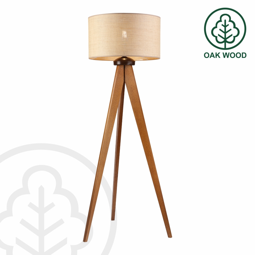 Stojací lampa AIDA 1xE27/15W/230V dub/rafie
