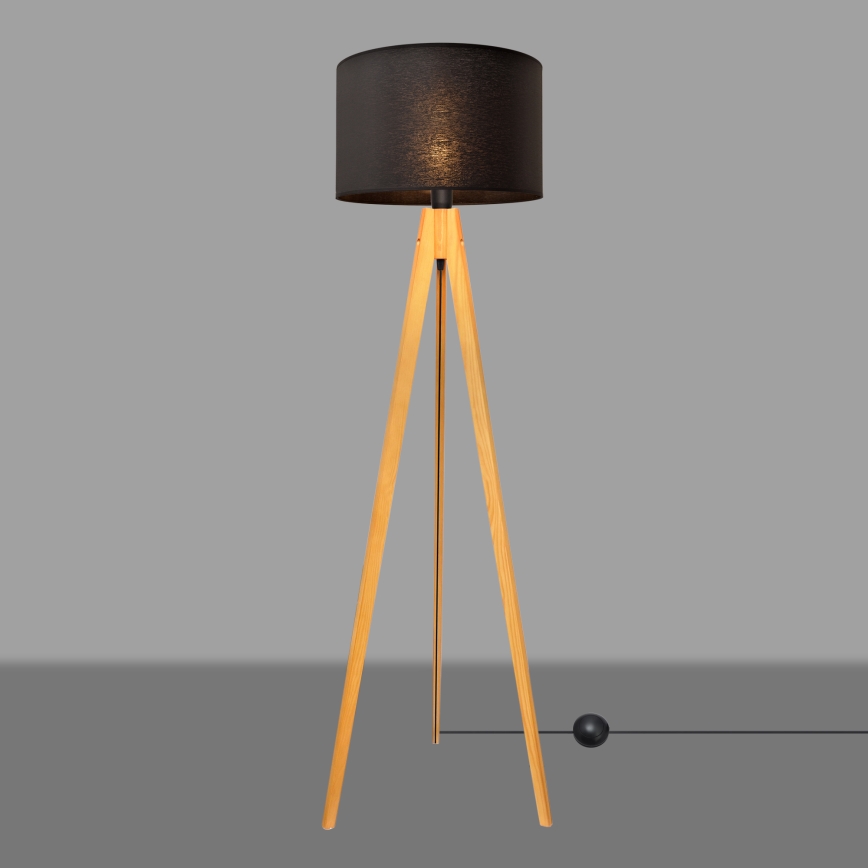 Stojací lampa ALBA 1xE27/15W/230V černá/dub