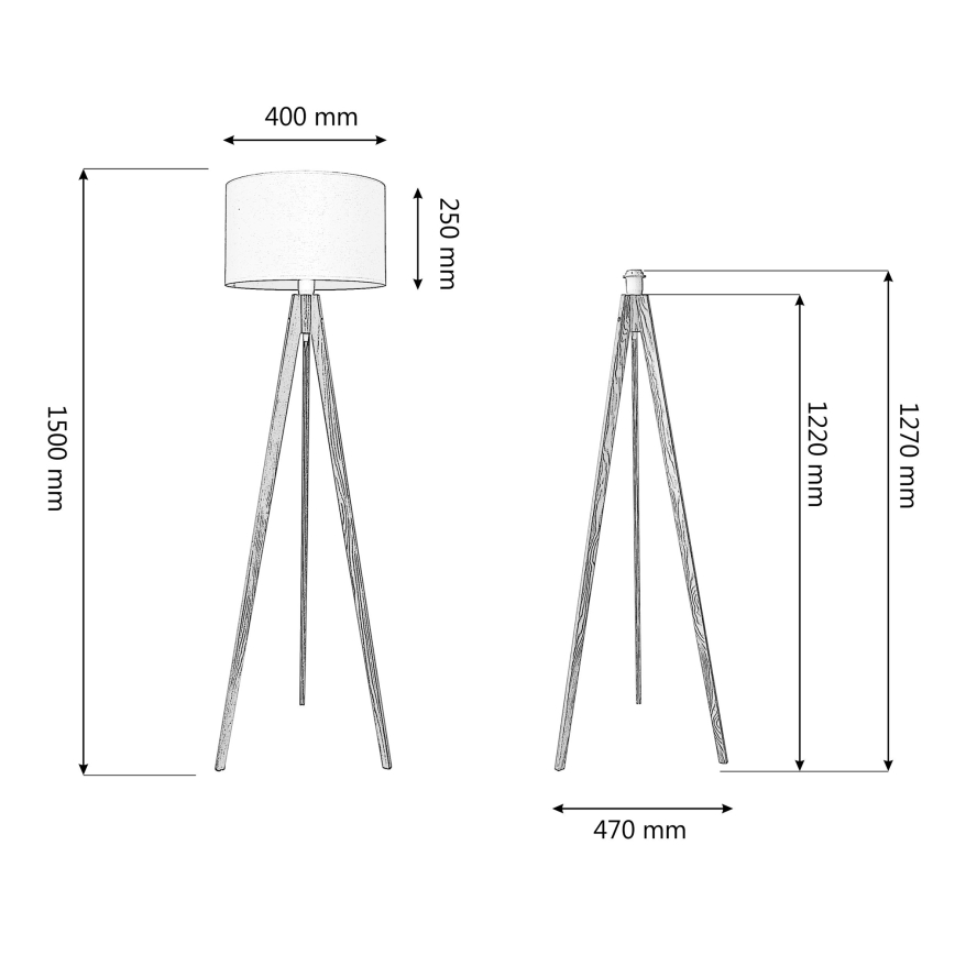 Stojací lampa ALBA 1xE27/15W/230V krémová/borovice