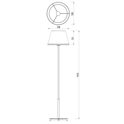 Stojací lampa ARDEN 1xE27/15W/230V béžová/hnědá