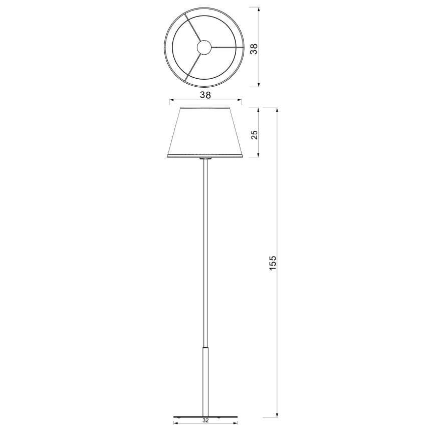 Stojací lampa ARDEN 1xE27/15W/230V béžová/hnědá