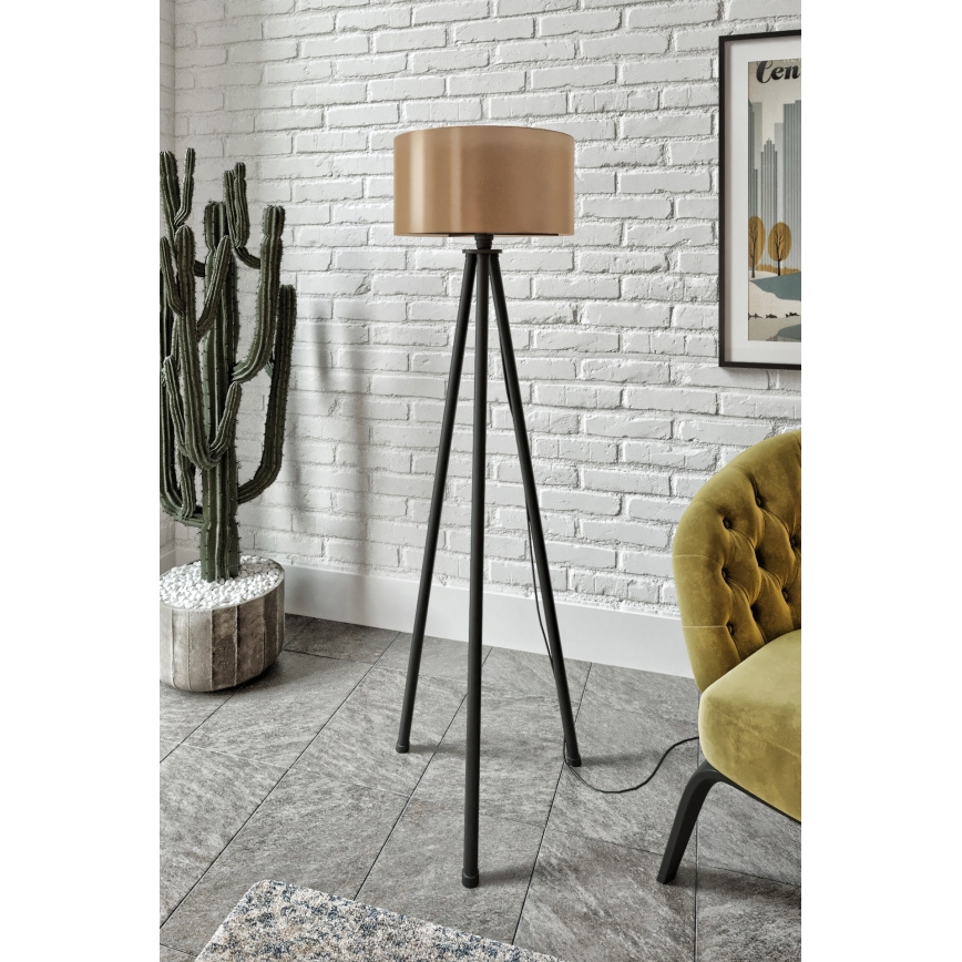 Stojací lampa AYD 1xE27/40W/230V černá/hnědá