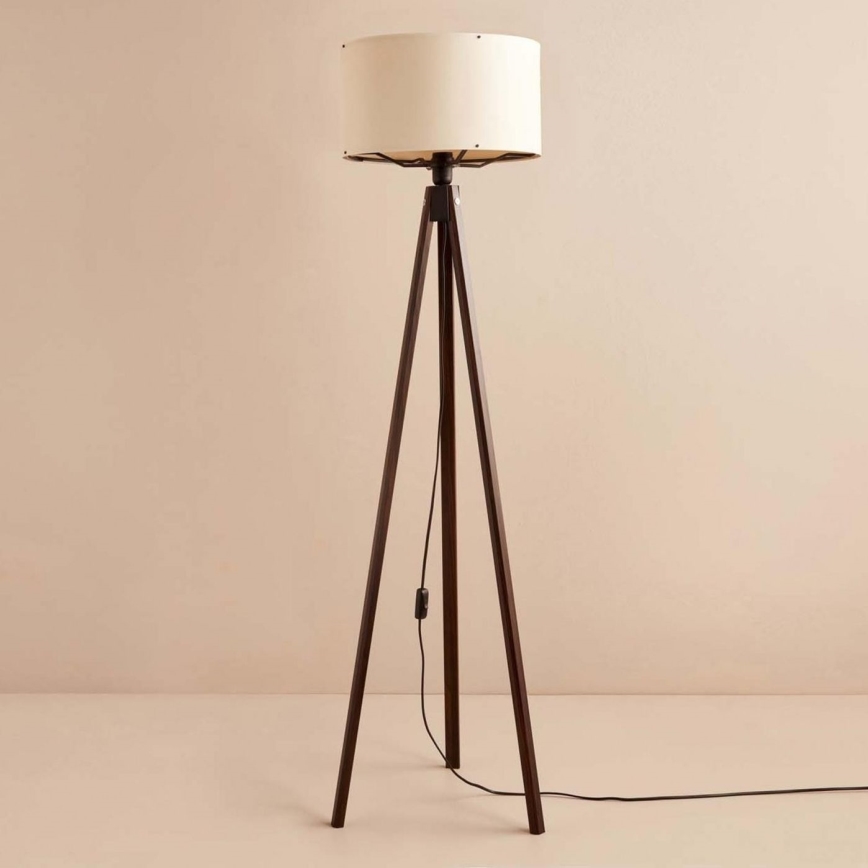 Stojací lampa AYD 1xE27/40W/230V hnědá/béžová