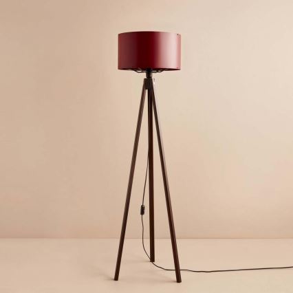 Stojací lampa AYD 1xE27/40W/230V hnědá/červená