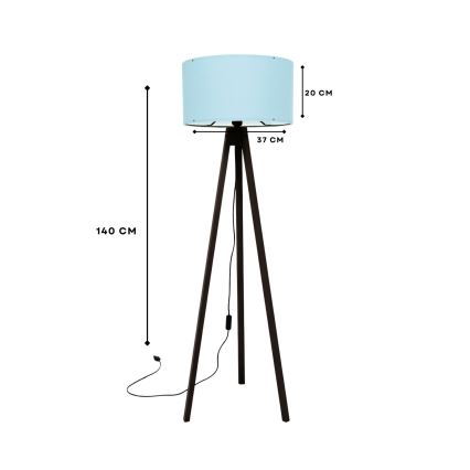 Stojací lampa AYD 1xE27/40W/230V hnědá/modrá