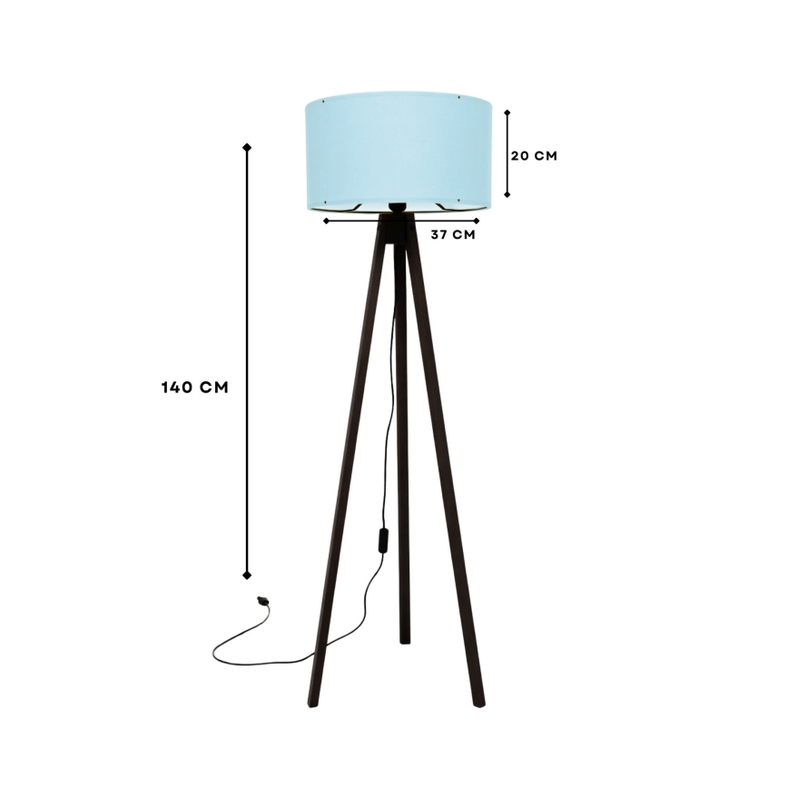 Stojací lampa AYD 1xE27/40W/230V hnědá/modrá