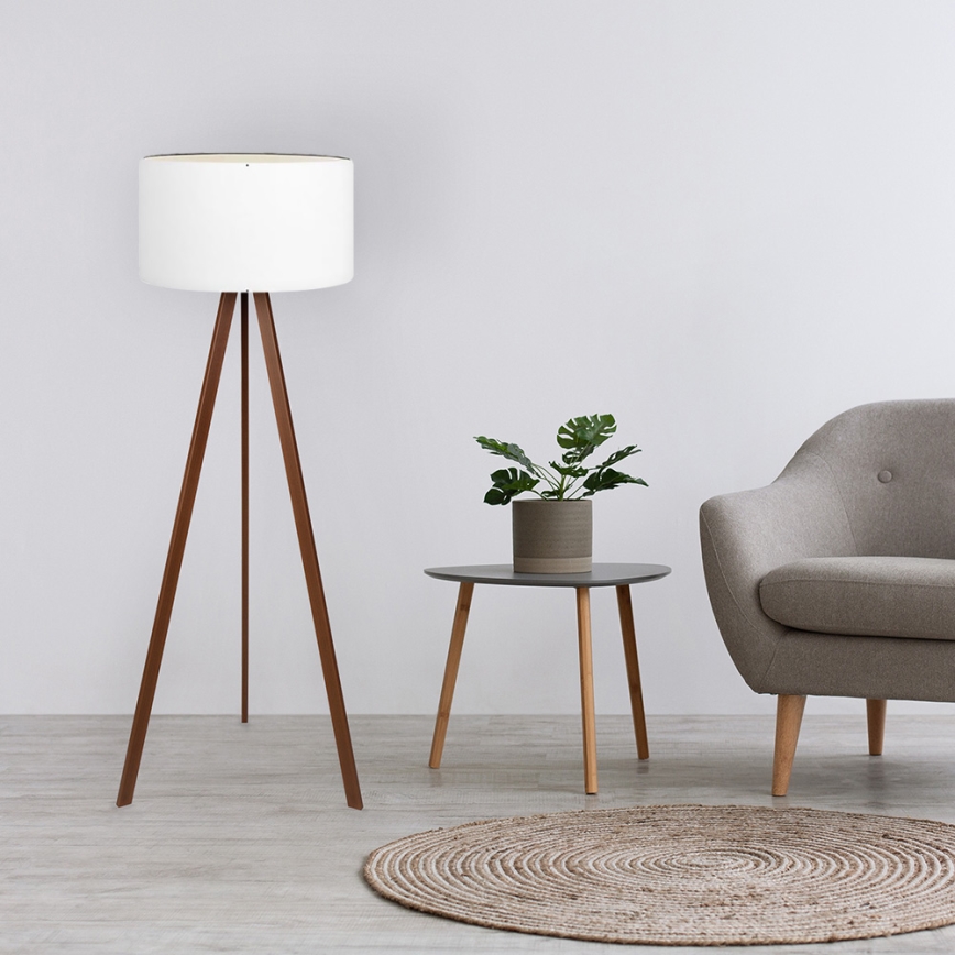 Stojací lampa AYD 1xE27/60W/230V bílá/hnědá