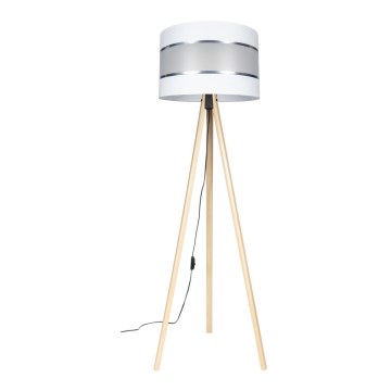 Stojací lampa CORAL 1xE27/60W/230V béžová/bílá/matný chrom