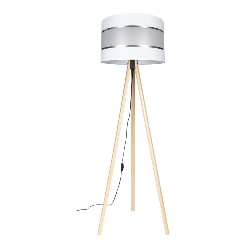 Stojací lampa CORAL 1xE27/60W/230V béžová/bílá/matný chrom
