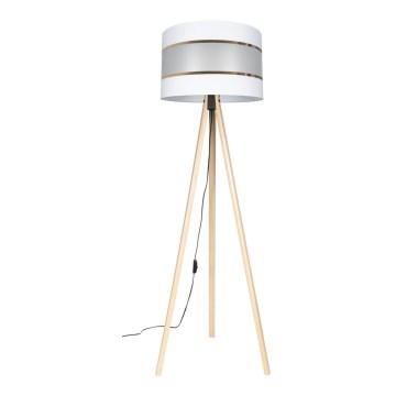 Stojací lampa CORAL 1xE27/60W/230V béžová/bílá/zlatá