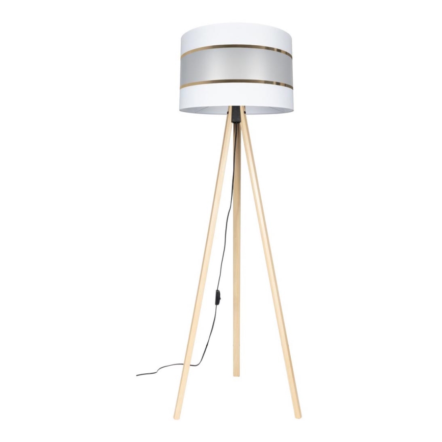 Stojací lampa CORAL 1xE27/60W/230V béžová/bílá/zlatá