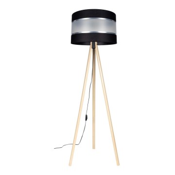 Stojací lampa CORAL 1xE27/60W/230V béžová/černá/matný chrom
