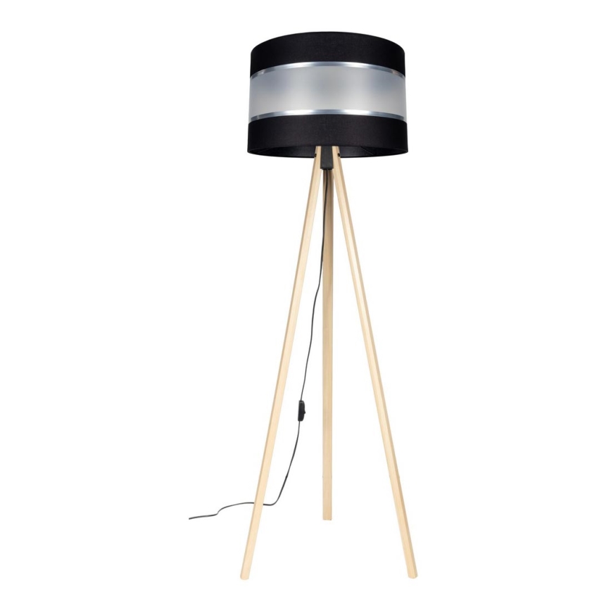 Stojací lampa CORAL 1xE27/60W/230V béžová/černá/matný chrom