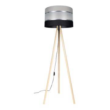 Stojací lampa CORAL 1xE27/60W/230V béžová/černá/šedá/matný chrom