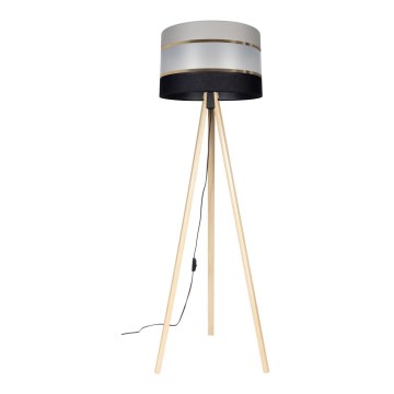 Stojací lampa CORAL 1xE27/60W/230V béžová/černá/šedá/zlatá