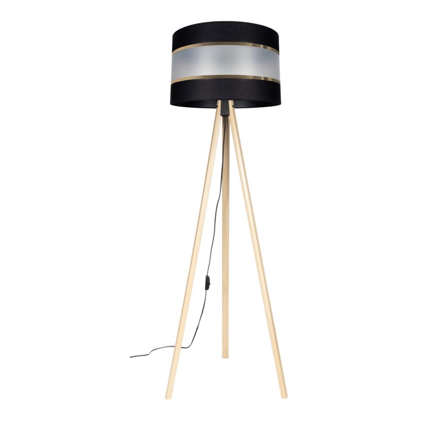 Stojací lampa CORAL 1xE27/60W/230V béžová/černá/zlatá