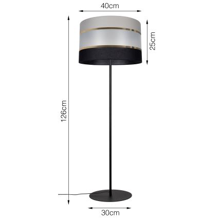 Stojací lampa CORAL  1xE27/60W/230V černá/šedá