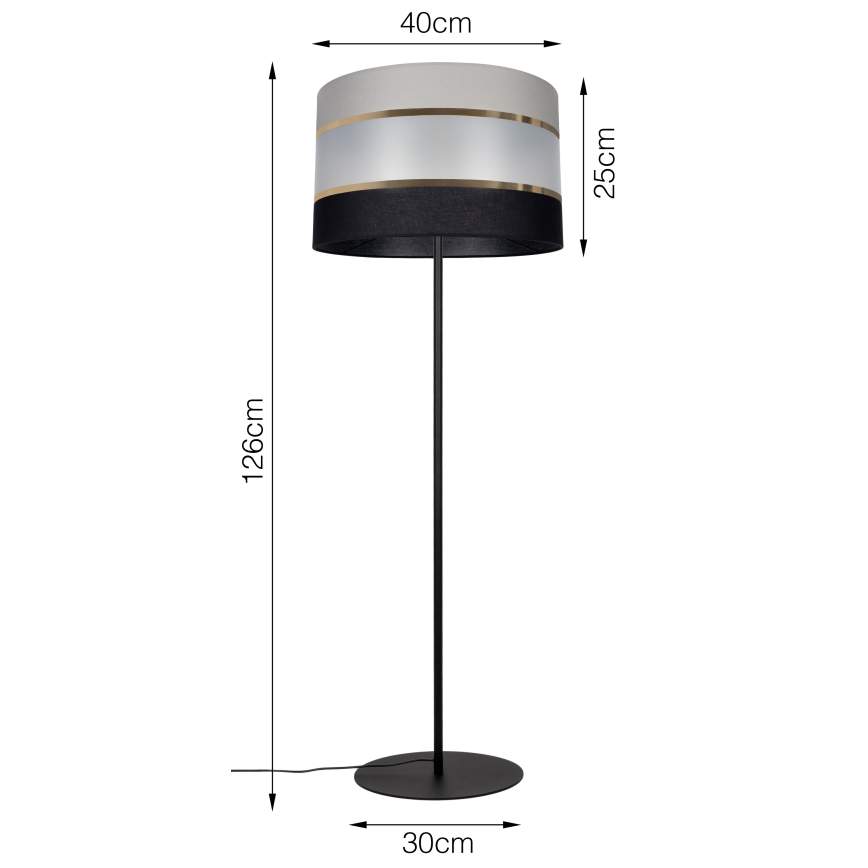 Stojací lampa CORAL  1xE27/60W/230V černá/šedá