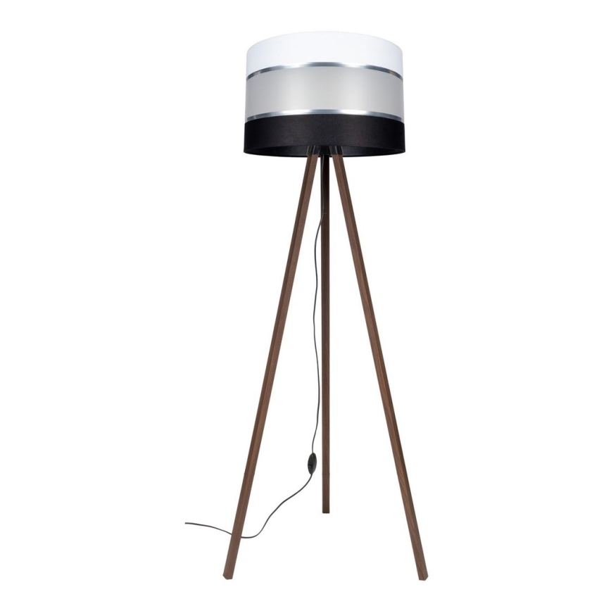 Stojací lampa CORAL 1xE27/60W/230V hnědá/černá/bílá/matný chrom
