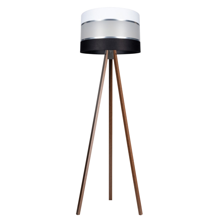 Stojací lampa CORAL 1xE27/60W/230V hnědá/černá/bílá/matný chrom