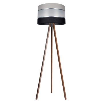 Stojací lampa CORAL 1xE27/60W/230V hnědá/černá/šedá/matný chrom
