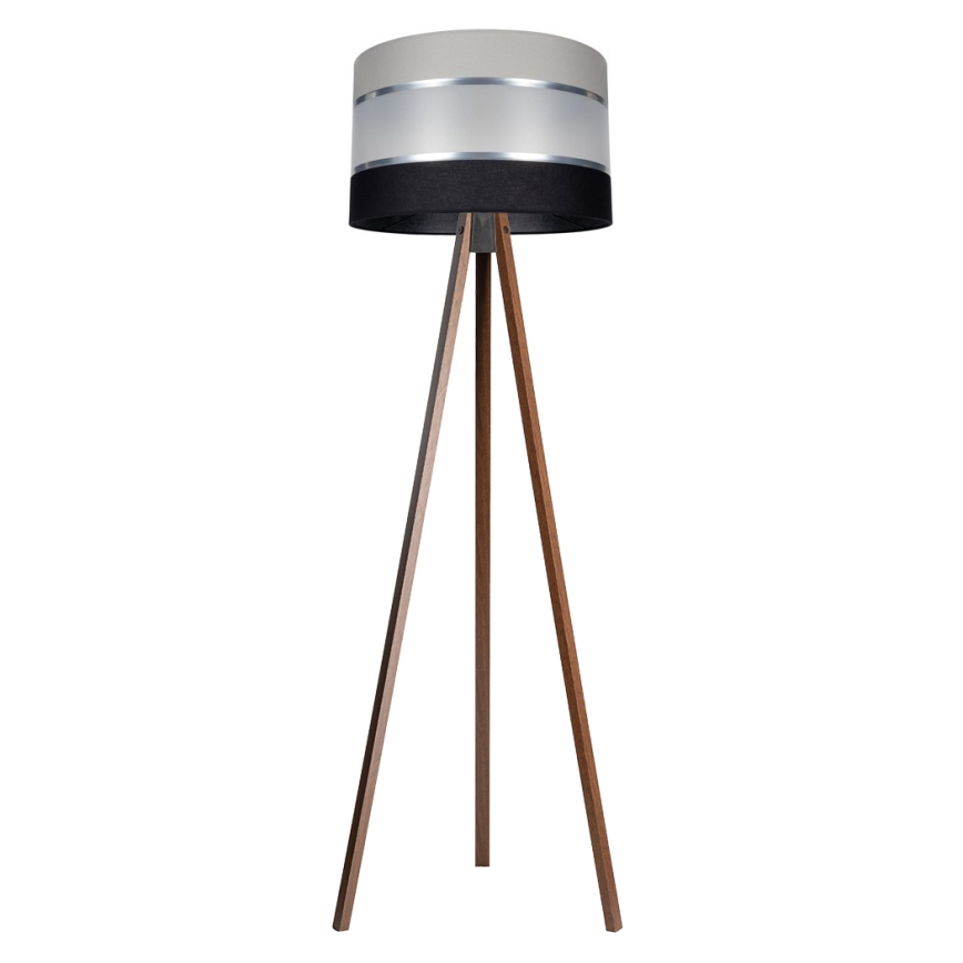 Stojací lampa CORAL 1xE27/60W/230V hnědá/černá/šedá/matný chrom