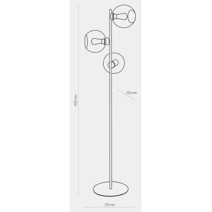 Stojací lampa CUBUS 3xE27/60W/230V černá