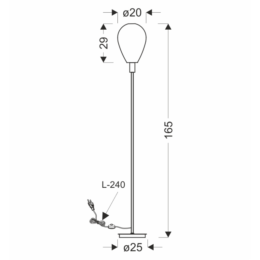 Stojací lampa DENSO 1xG9/5W/230V černý chrom