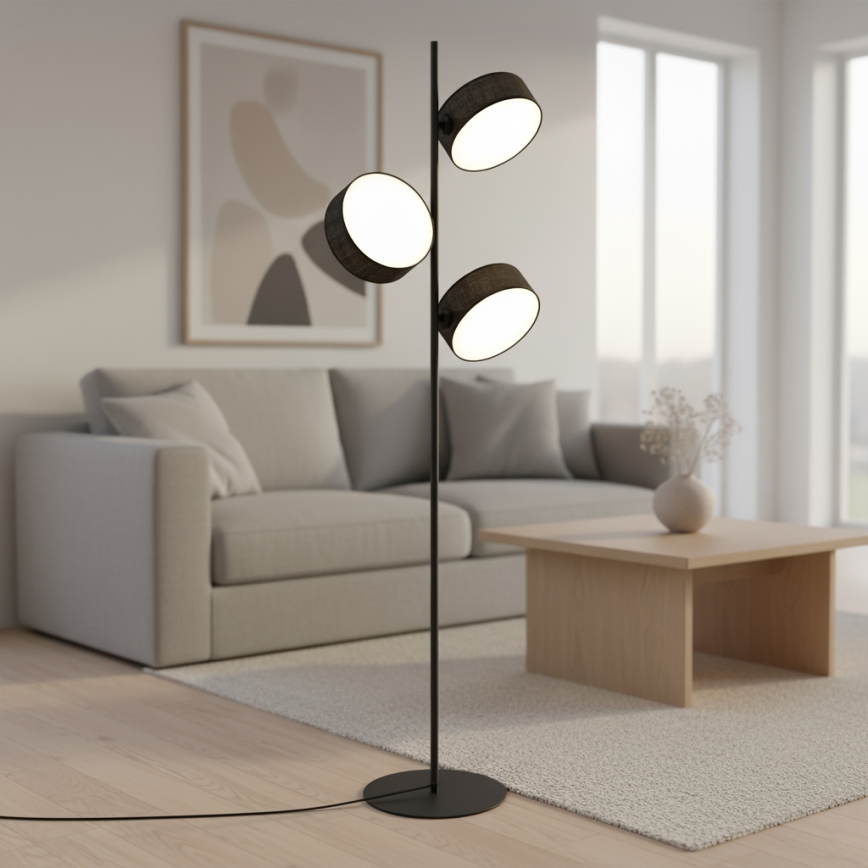 Stojací lampa DRUMZ 3xE14/10W/230V černá