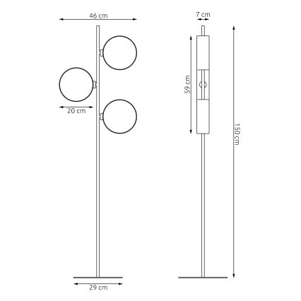 Stojací lampa DRUMZ 3xE14/10W/230V hnědá