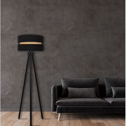 Stojací lampa DUO 1xE27/15W/230V černá/ratan